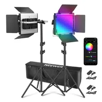 Neewer Kit de 2 Luces de Vídeo LED RGB 660 Pro II Mejoradas