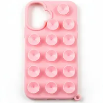 Capa de Silicona Ventosa para iPhone 16 - Rosa