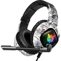 Fone de Ouvido Gamer Onikuma Gaming K19 RGB 3.5 MM - Camo White