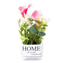 Planta Artificial Cala Zantedeschia com Vaso Rosa Claro