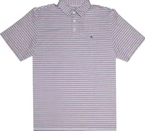 Outlet Camiseta Polo Vineyard Vines Masculina - White Blue Depth