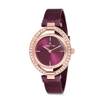 Relógio Analógico Feminino Daniel Klein Premium DK12194-7 - Bordô e Rosa Ouro