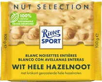 Chocolate Ritter Sport Wit Hele Hazelnoot - 100G