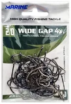 Anzol Marine Sports Wide Gap 4X Black Nickel 2/0 com 40 Pçs