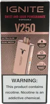 Vape Descartável Ignite V250 Sweet And Sour Pomegranate 25000 Puffs Rose