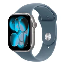 Apple Watch Series 11 MEW14LW/A - Bluetooth - Wi-Fi - 42MM - s/M - GPS - Space Gray Aluminum/Anchor Blue Sport Band  Apple Watch...