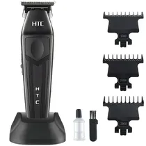 Barbeador Eletrico Portatil HTC AT-570 Sem Fio / 440C / 5W / 1600MAH / Recarregavel - Preto