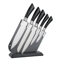 Kit de Facas para Cozinha Bidmeiy 6 Em 1 / 8" / 4.5" / 3.5" com Base - Preto