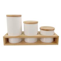 Conjunto de Potes Ceramica c/Base 3PC