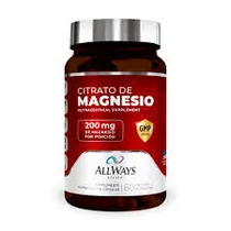 All Ways Medical Citrato de Magnesio 200MG Plastico 60 Caps Negro