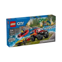 Juguete de Construcción Lego City 4X4 Fire Truck With Rescue Boat 60412 301 Piezas