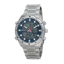 Relógio Masculino Sergio Tacchini Heritech ST.1.10053.1 Pulseira de Aço Inoxidável- Prata e Preto