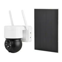 Câmera de Segurança IP S10-Wifi-P - 2MP - Wi-Fi - 2 Antenas - com Painel Solar - Branco e Preto