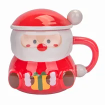 Caneca de Porcelana Natalina Papai Noel Xícara Café