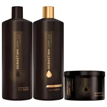Kit Professional Sebastian Dark Oil - Shampoo + Condicionador + Máscara de Hidratação Profunda - 1L/1L/500ML