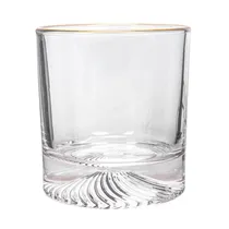 Copo de Vidro 8.9X8.3CM com Anel Dourado 290ML