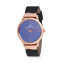 Relógio Analógico Feminino Daniel Klein Premium DK12052-5 - Preto e Rosa Ouro