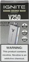 Vape Descartável Ignite V250 Banana Coconut Water 25000 Puffs Silver