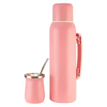 Garrafa Térmica Vacuum Insulated Bottle IH1200 - 1.2L - com Cuia de 180ML e Bomba - Rosa