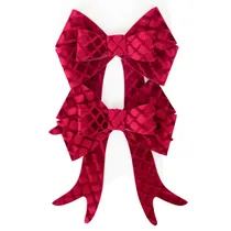 Laços Natal Tecido Vermelho 13X18CM (2U)