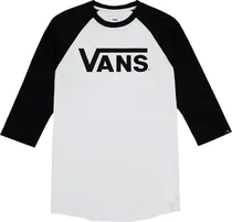 Camiseta Vans 1MN Vans Clasicc Ragl WH VN-0006W7BLK - Masculina