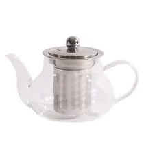 Chaleira Bule de Vidro com Infusor Inox Vai Direto Ao Fogo Cor Transparente 400ML.