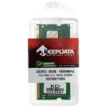 Memória Ram para Notebook 8GB Keepdata KD16S11/8G DDR3 de 1600MHZ  Memória Ram...
