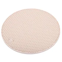 Descanso para Panela Silicone - Textura Colmeia - Nude