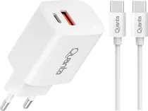 Carregador de Parede Quanta CTCACR2 USB-A QC3,0 USB-C de 20W + Cabo Lightning QTCTC70