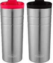 Copos Térmico Rubbermaid 473ML - Preto/Azul (2 Peças)