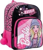 Mochila Escolar Barbie Girl - 71619 (Rosa/Preto)