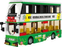 Blocos de Construção Intercity Bus Double Deck Tour Bus Wange - 5971 (456 Peças)
