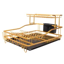 Escorredor Louças Metal Amarelo c/Bandeja 42.5X32.5X24.5CM