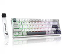 Teclado Game Magnetico com Fio 60% Attack Shark X68 Max, USB-C, RGB, Inglês, Starlight White