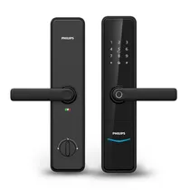 Fechadura Elétrica Philips DDL603E-5HWS / Impressao Digital / Codigo Secreto Pin / Chave Mecanica / Wifi / App Tuya Smart Life - Preto