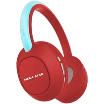 Fone de Ouvido Sem Fio Megastar HPV05BTR com Bluetooth e Microfone - Vermelho