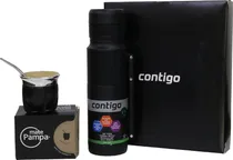 Combo Matero Contigo Garrafa Térmica 1.1L + Cuia + Bomba - Preto
