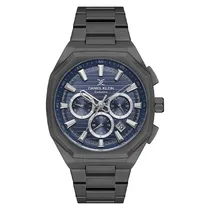 Relogio Analógico Masculino Daniel Klein DK.1.13906-4 Exclusive Gents / Pulseira de Aço Inoxidável - Preto/Azul