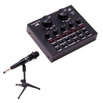 Kit Mixer Placa V8+Mic E300 Mini Karaoke Live BT