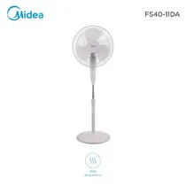 Midea Ventilador de Pie FS40-11DA 3AS/50W/3VEL/Ajust 220V Blanco