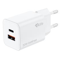 Adaptador de Tomada 4LIFE FL8230ACGW 30W/USB-C/USB - White (s/Cabo)