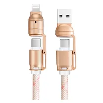 Cabo G-Tide Bullet Power WC155-5 USB/USB-C/Lightning 1.5 Metros - Rosa