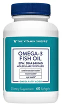 The Vitamin Shoppe Omega 3 Fish Oil 840MG (60 Cápsulas Em Gel)