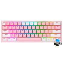 Teclado Gamer Mecanico Redragon K617-R Fizz Rainbow Mini USB / RGB / Blue / Ingles - Rosa / Branco