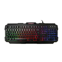 Teclado Gaming Satellite AK-837 com Iluminação RGB/Espanhol - Preto