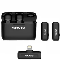 Microfone Sem Fio para Smartphone Satellite A-MK242 com Lightning - Preto