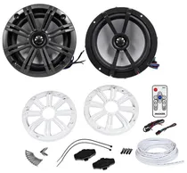 Alto Falante Marítimo Kicker 41KM604W com LED 6.5" 150W + Kit Acabamento Preto Ou Branco