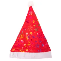 Gorro Natalino Vermelho com Flocos de Neve Coloridos