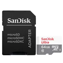 Cartão de Memória Sandisk Ultra, 64GB, Micro SDXC, C10, 100MB/s, SDSQUNR-064G-G  Cartão de M...