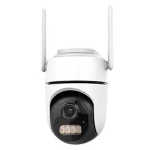 Mini Camera de Segurança Smart Wifi Outdoor Q1-5MP com 2 Antenas / HD / 5MP / Wifi / Microfone / Detecção Humana / Visao Noturna / App Icsee - Branco/ Preto